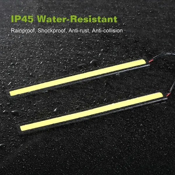 2Pcs LED Daytime Running Lights Car LED COB DRL Fog Lights IP45 Waterproof LED Strip Fog Day Driving Lamp Sticker For 12V Car Interior Exterior Use view 4