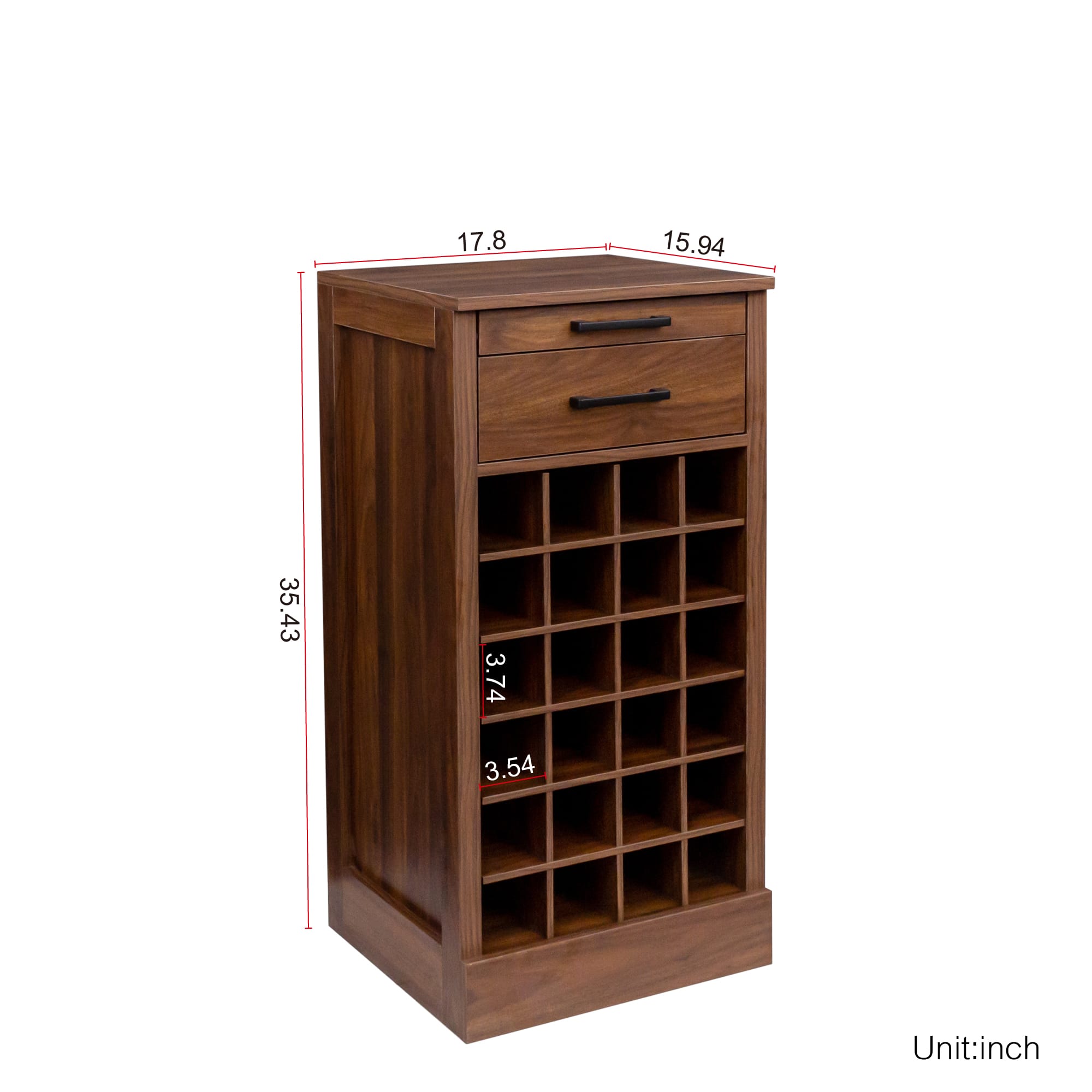 Brown Walnut Color Modular 24 Wine Bar Cabinet Buffet Cabinet view 2