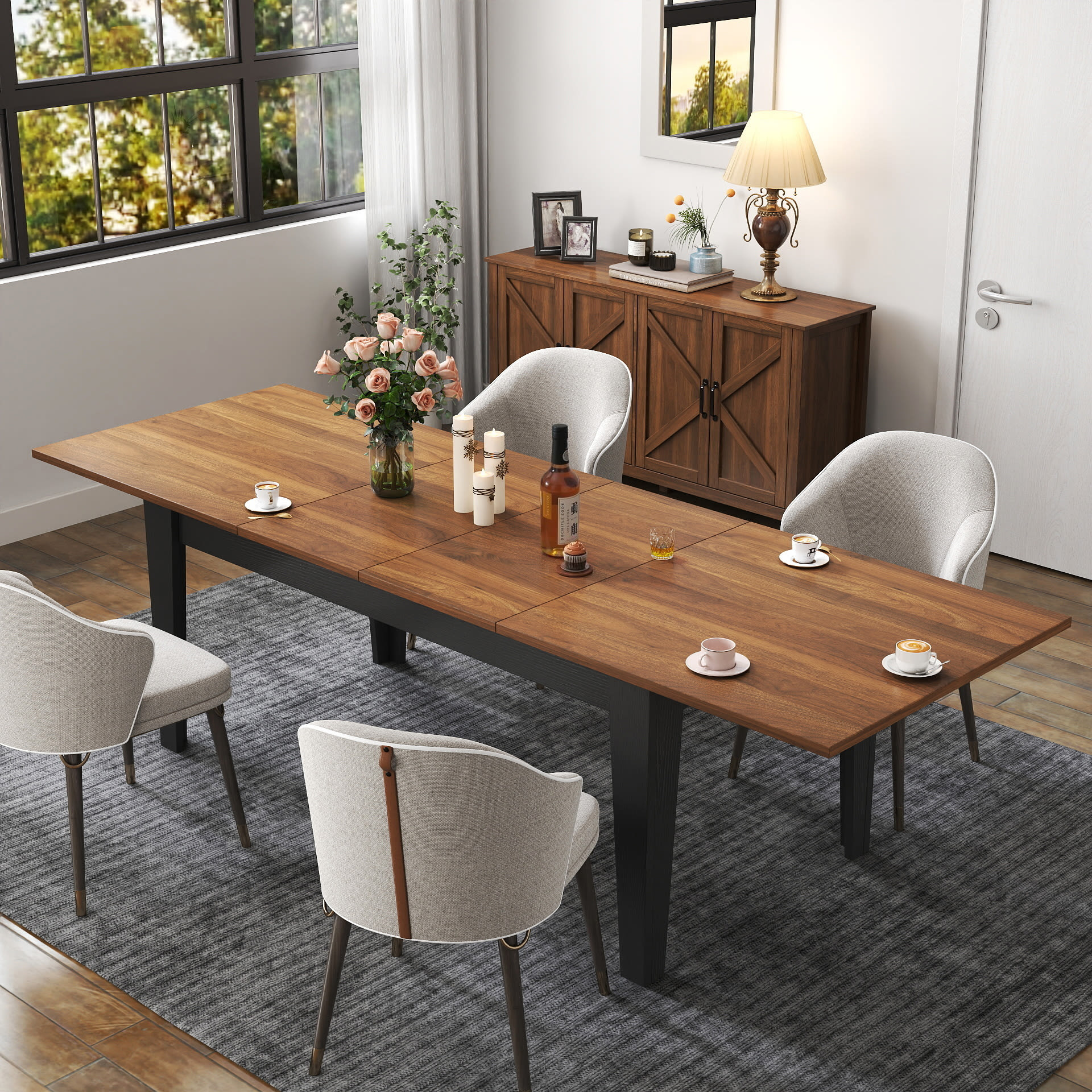 Dining Table,106.3 In Large Extendable Kitchen Table view 4
