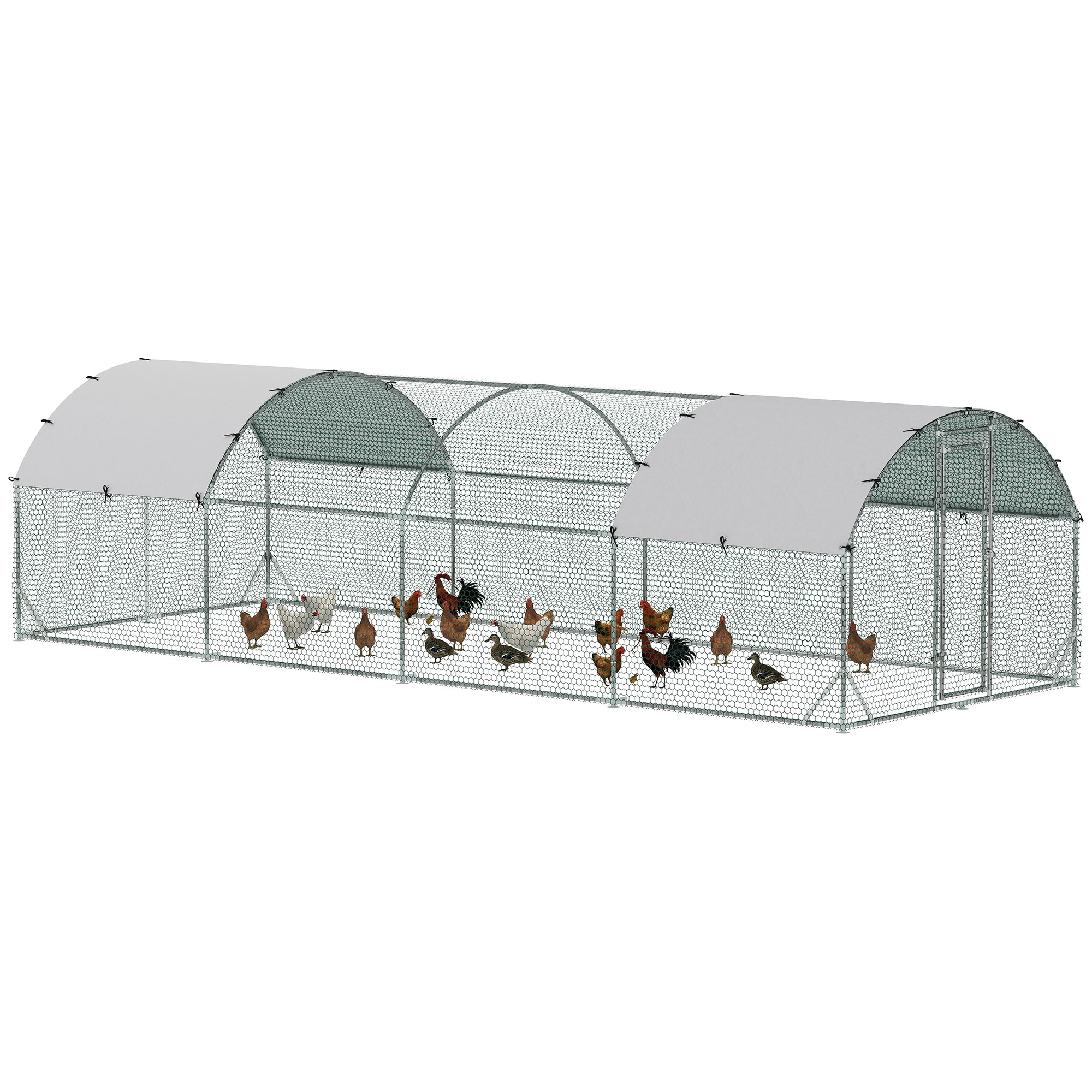9.2'W X 24.9'D X 6.5'H Chicken Coop Large Metal Chicken Coop  For Yard, Outdoor, Duck, Rabbit view 5