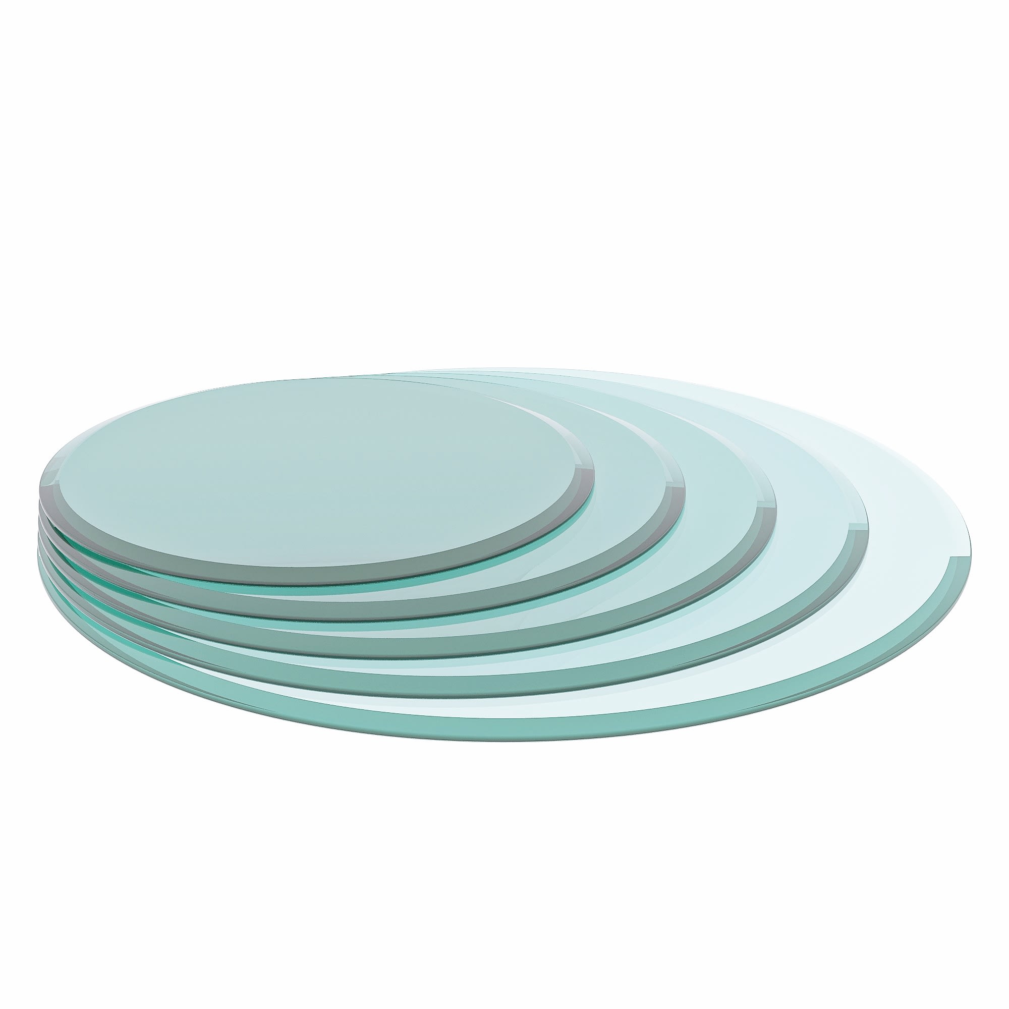 24  Inch Round Tempered Glass Table Top Clear Glass 0.5 Inch Thick Beveled Polished Edge view 2