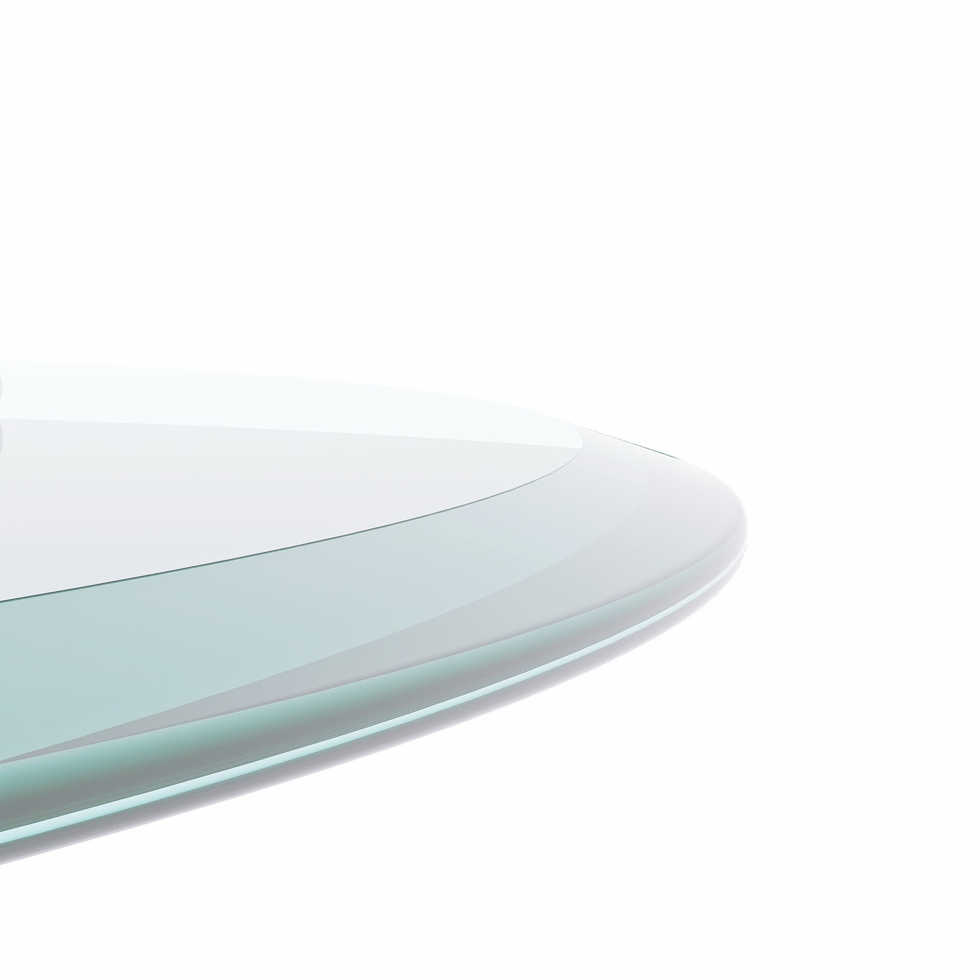 24  Inch Round Tempered Glass Table Top Clear Glass 0.5 Inch Thick Beveled Polished Edge view 5