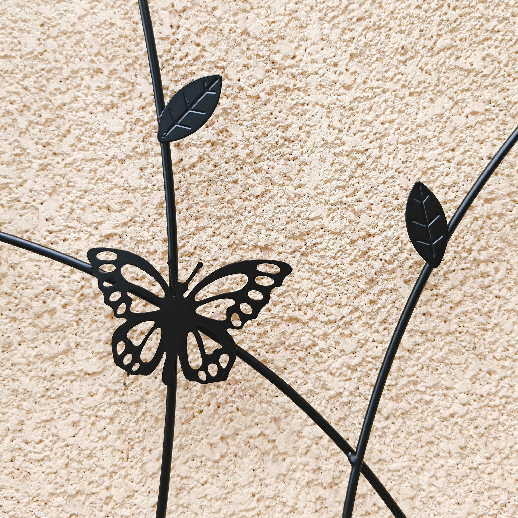 2 Pack Metal Garden Trellis 86.7  X 19.7  Rustproof Trellis For Climbing Plants Outdoor Flower Support Butterfly Deco Black view 5