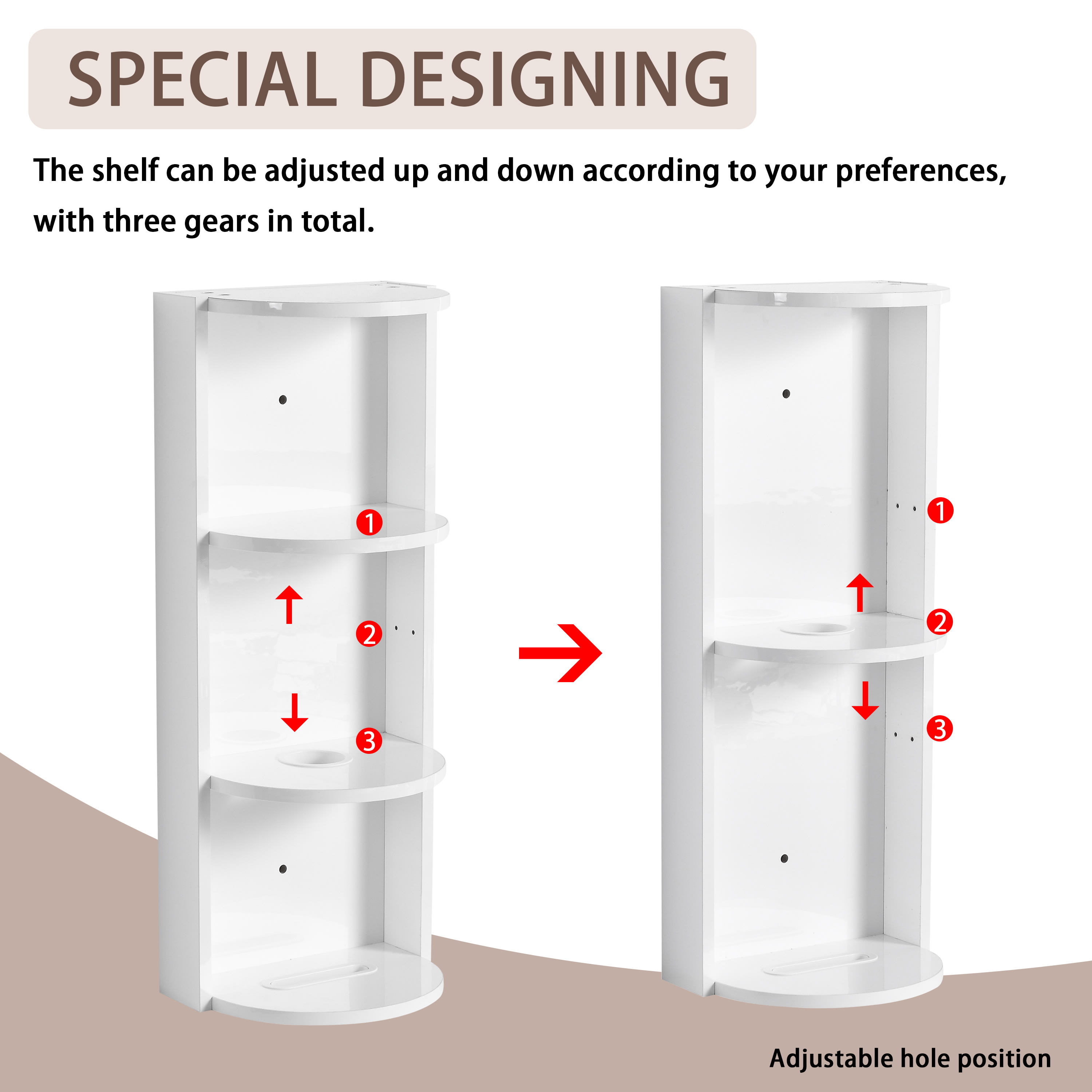 12  Bathroom Wall- Mounted Storage Rack  Float Mounting Design  KD- Packing view 1