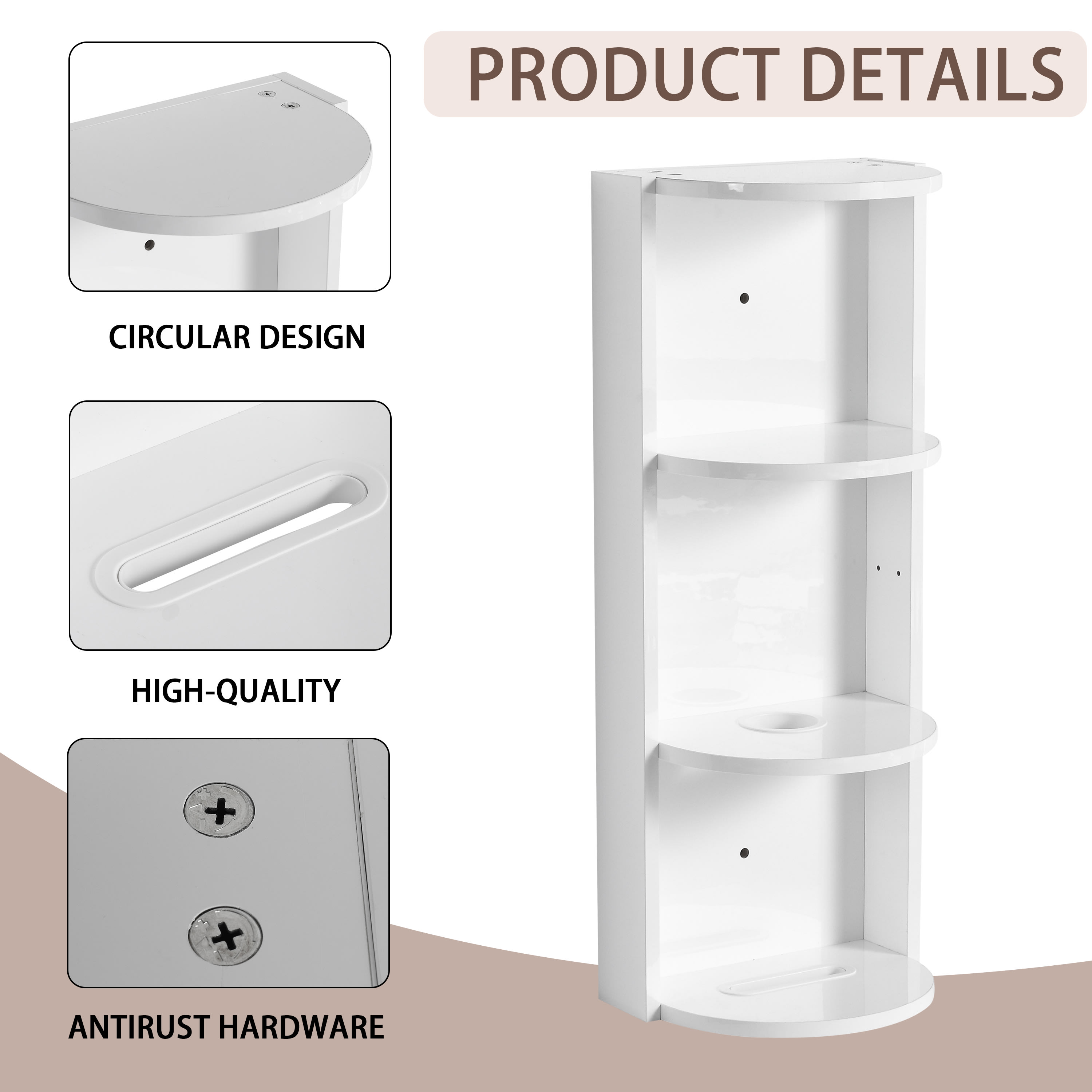 12  Bathroom Wall- Mounted Storage Rack  Float Mounting Design  KD- Packing view 3
