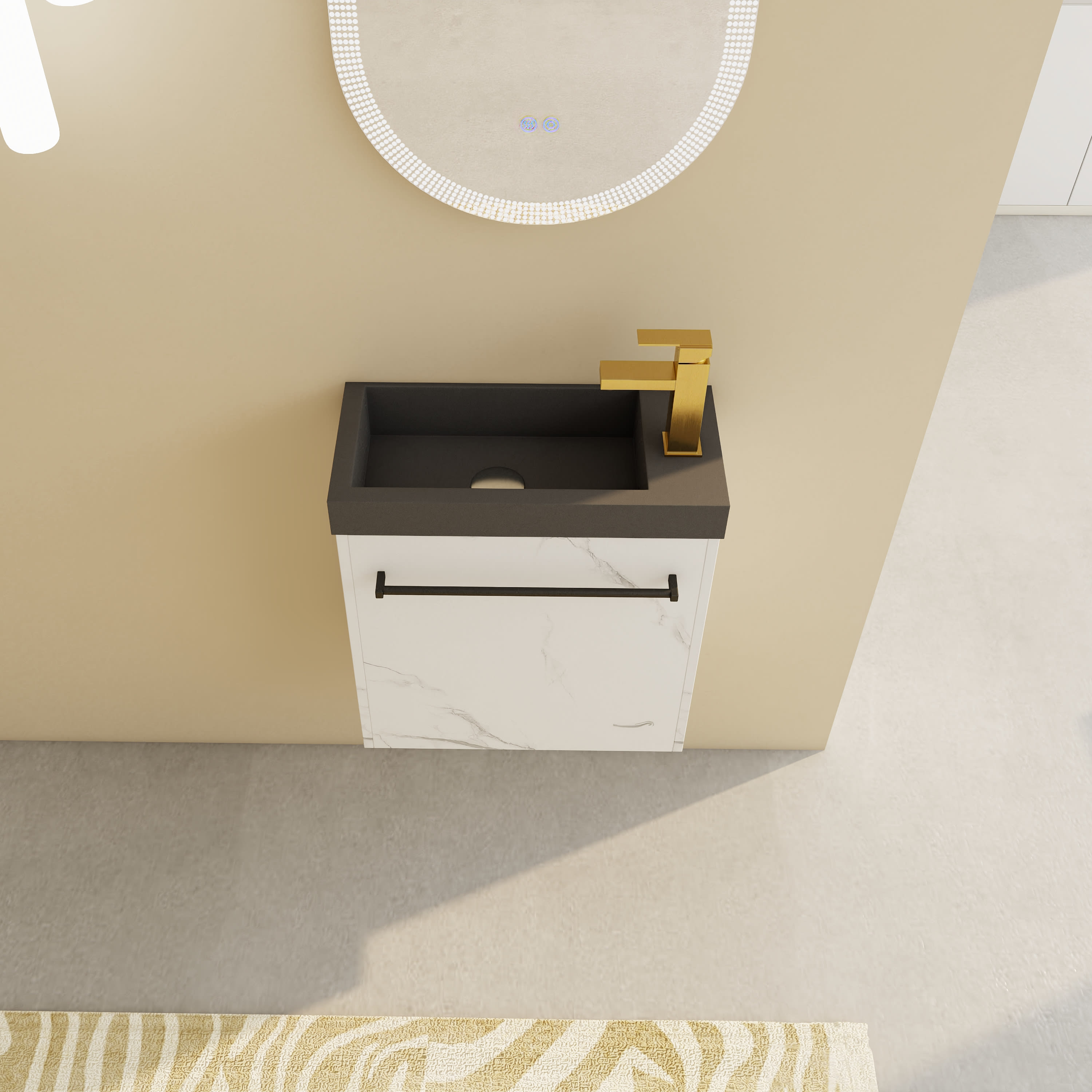 20  Floating Wall- Mounted Bathroom Vanity With Resin Sink & Soft- Close Cabinet Door view 3