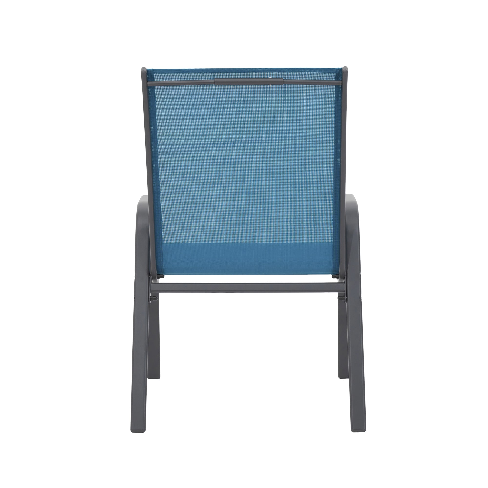 8 Piece Patio Chairs, Outdoor Camping Chairs With Breathable Textilene Fabric, Set Of 2 Garden Chairs With Armrest High Backrest For Garden Patio Pool Beach Yard Space Saving   Blue view 1