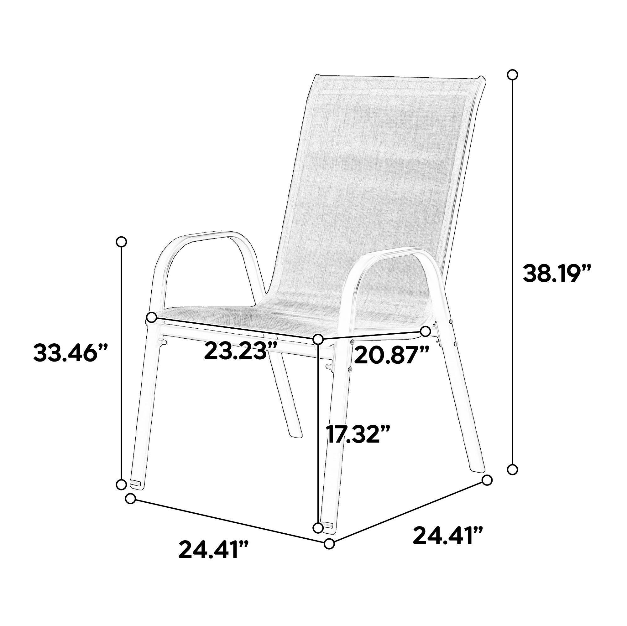 8 Piece Patio Chairs, Outdoor Camping Chairs With Breathable Textilene Fabric, Set Of 2 Garden Chairs With Armrest High Backrest For Garden Patio Pool Beach Yard Space Saving   Blue view 5