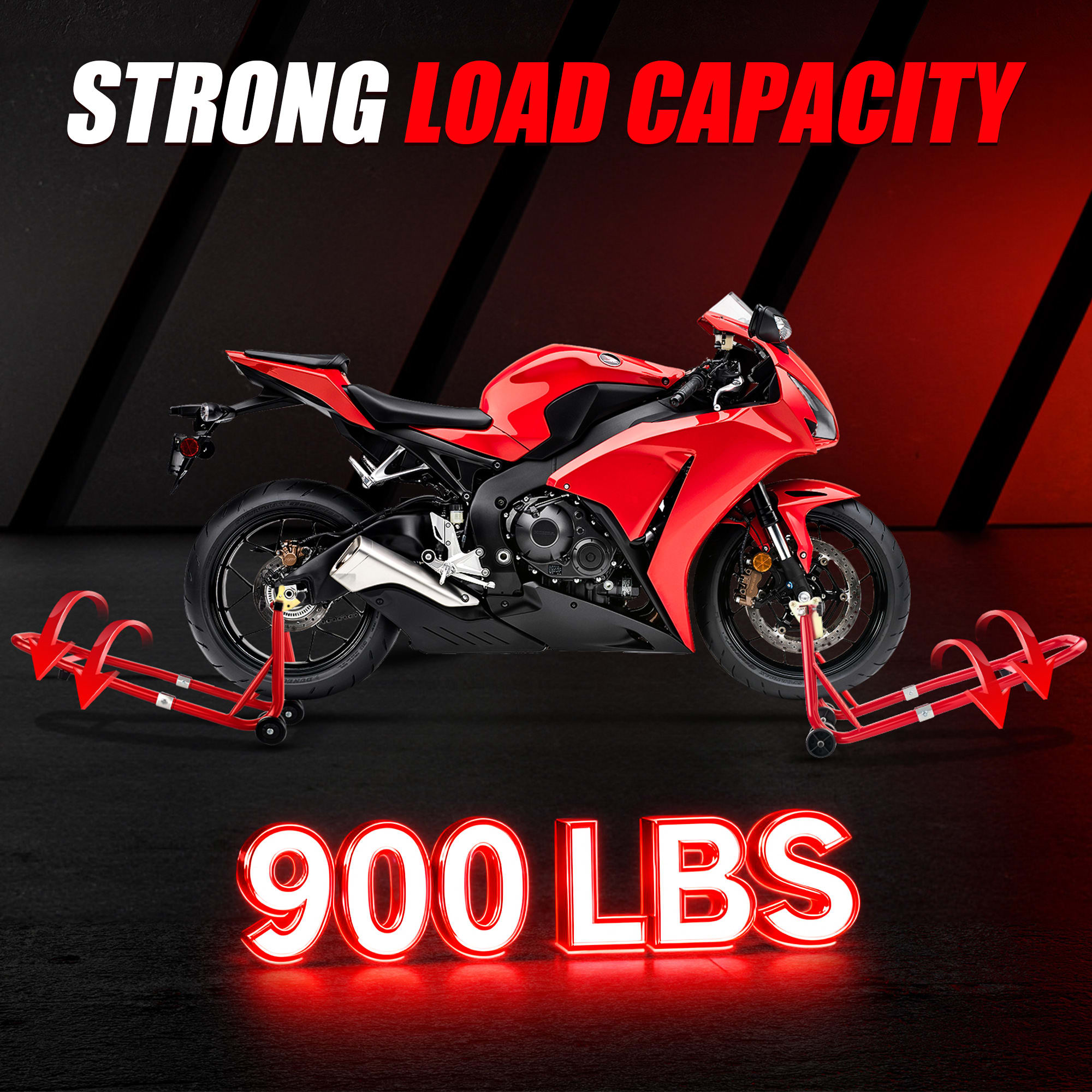 Universal Motorcycle Lifting Stands, 900 Lbs Capacity Front & Rear Wheels Lift With U L Adjustable Swingarm Spool, Heavy Duty Lifting Stands Fit For Diversity Of  BMW, Suzuki, Yamaha, Honda, view 4