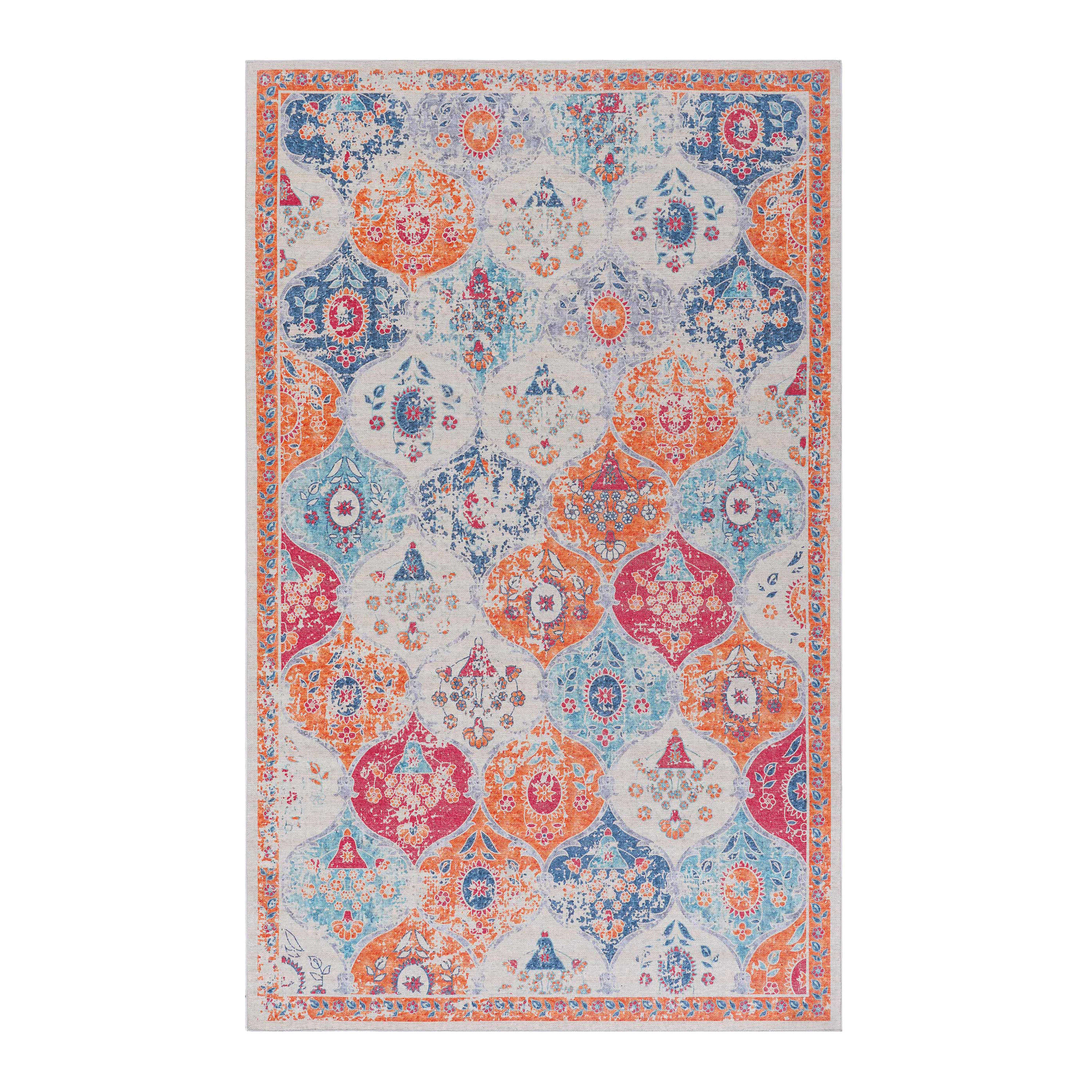 MAVAL Cream Washable Rug 9x12 Area Rug  Cream, 9'x12' view 3