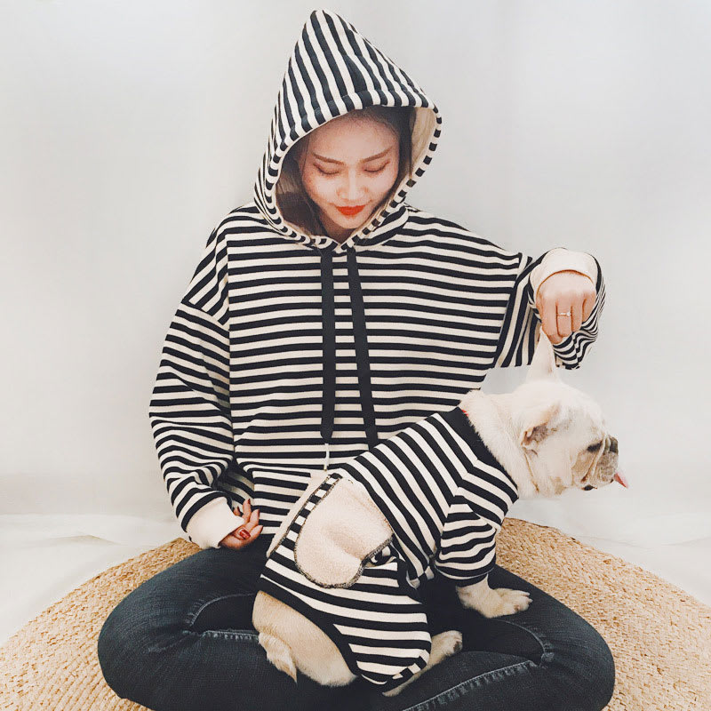 Pet Parent-child Wear Striped Four-legged Padded Sweater view 4