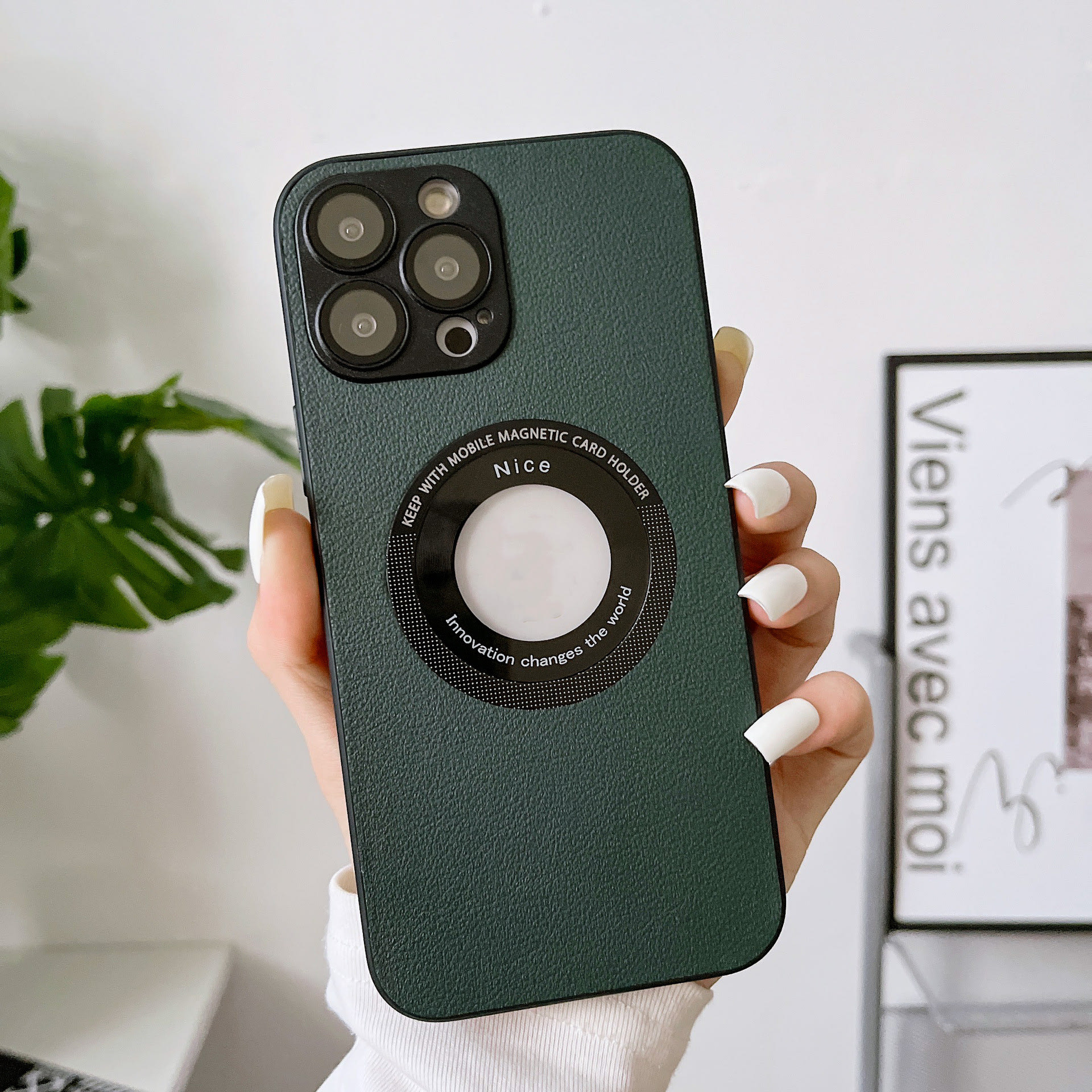 Suitable For IPhone15PRO Phone Case Litchi Grain Leather view 5