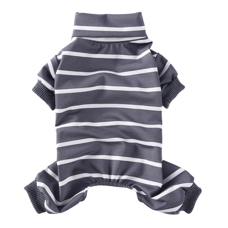 Fashion High Collar Striped Pet Dog Pajamas view 5