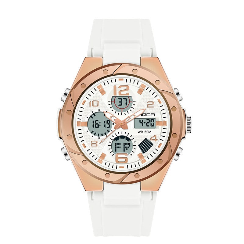 Men's Dual Display Waterproof Luminous Couple Sports Electronic Watch view 7