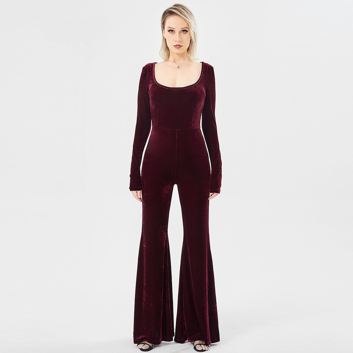 Women's Long Sleeve Velvet Fashion Jumpsuit view 2