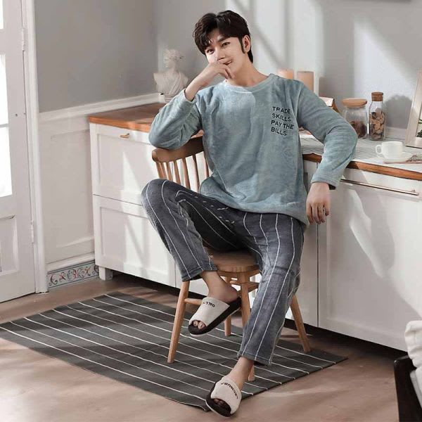 Long Sleeve Padded Flannel Pajama Suit view 9