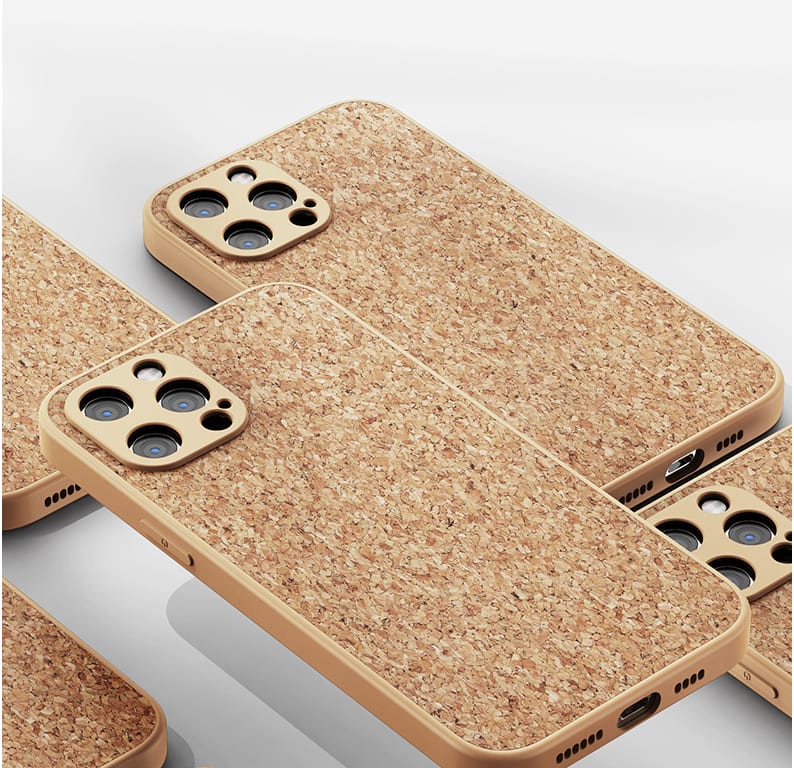 Wood Grain Phone Case Silicone Straight Edge Fine Hole view 2