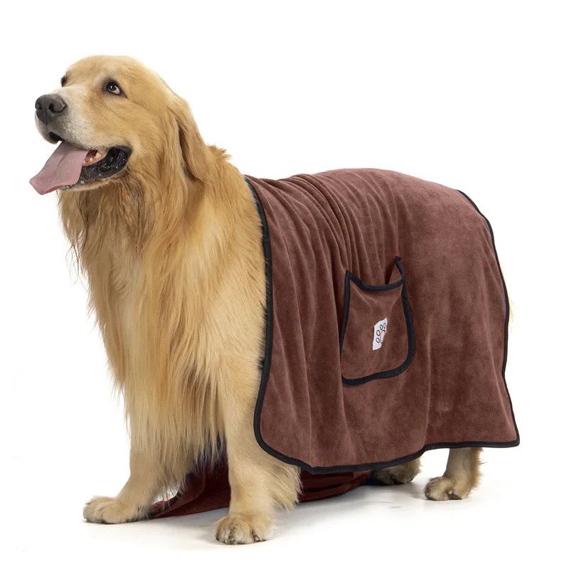 Pet Towel Dog Bathrobe Water Absorbent And Quick Drying Cleaning Beauty Glove Style Pocket Dog Bath Towel Accessori Cani view 2