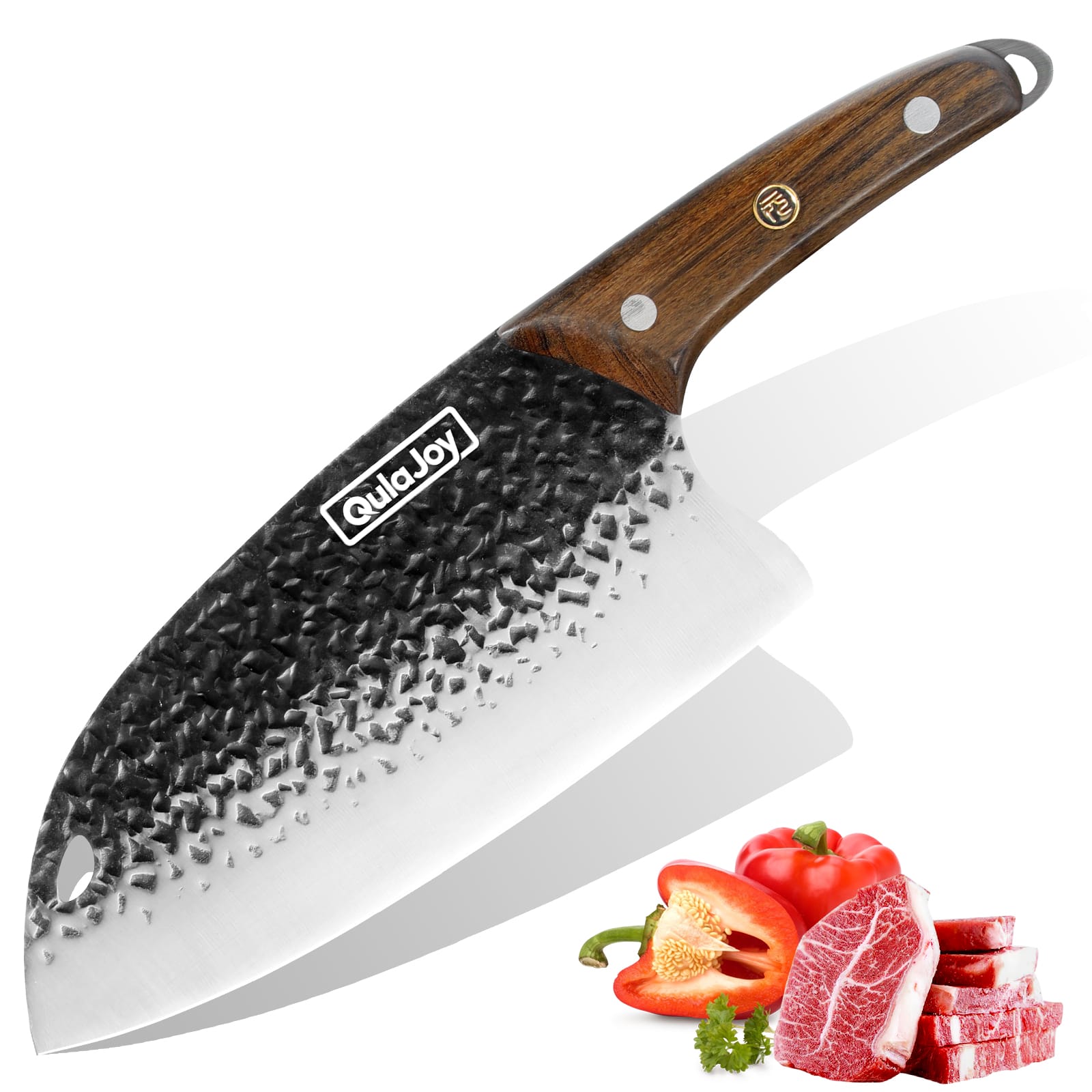 Qulajoy Meat Cleaver Knife - 7.3 Inch High Carbon Stainless Steel Butcher Knife For Meat Cutting Slicing Vegetables- Professional Chopper Knife For Home Kitchen Chef Knife view 24