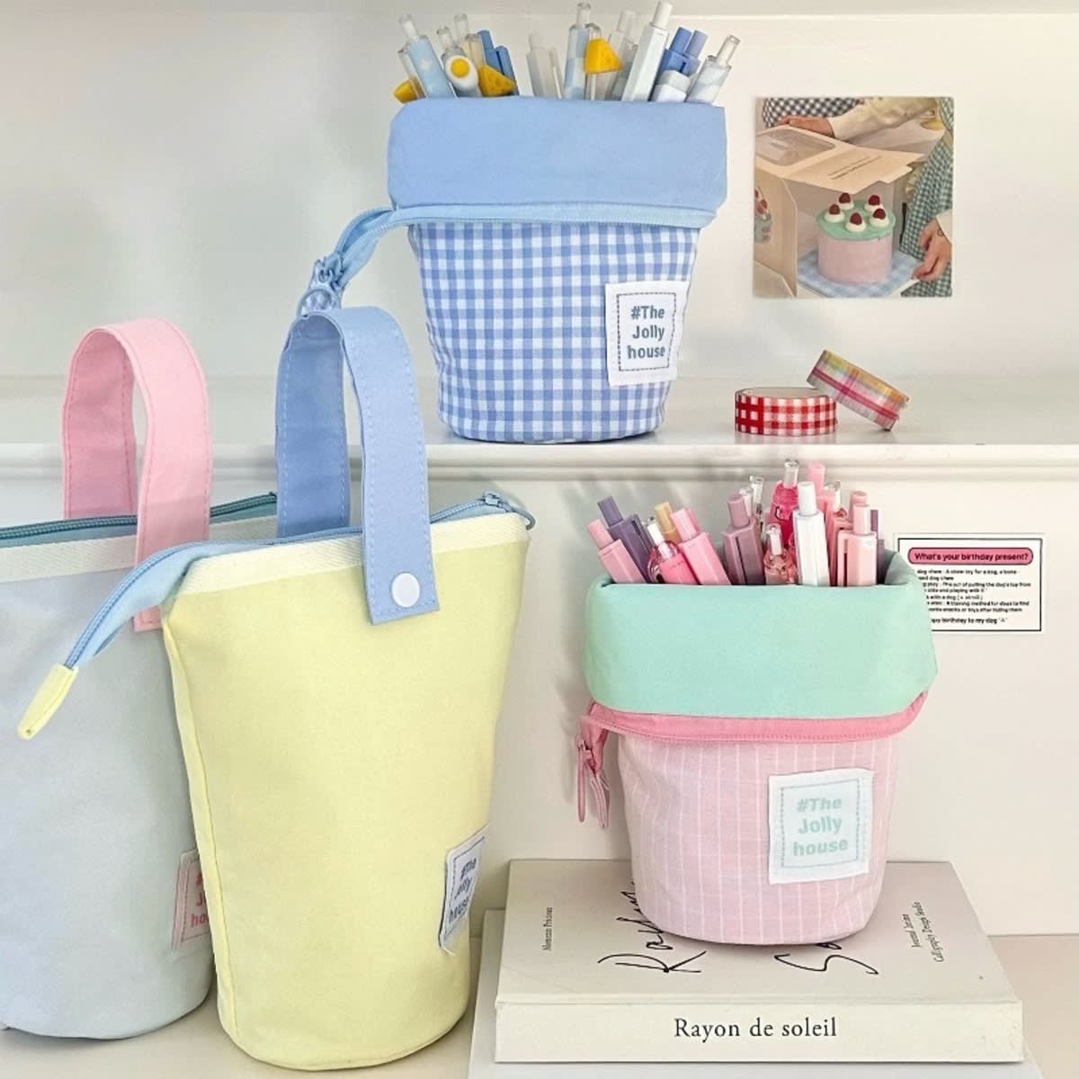 Foldable Standing Pencil Pen Case With Compartments Large Capacity Pencil Pouch Bag School Aesthetic Supplies For Girls Boys Adults view 6