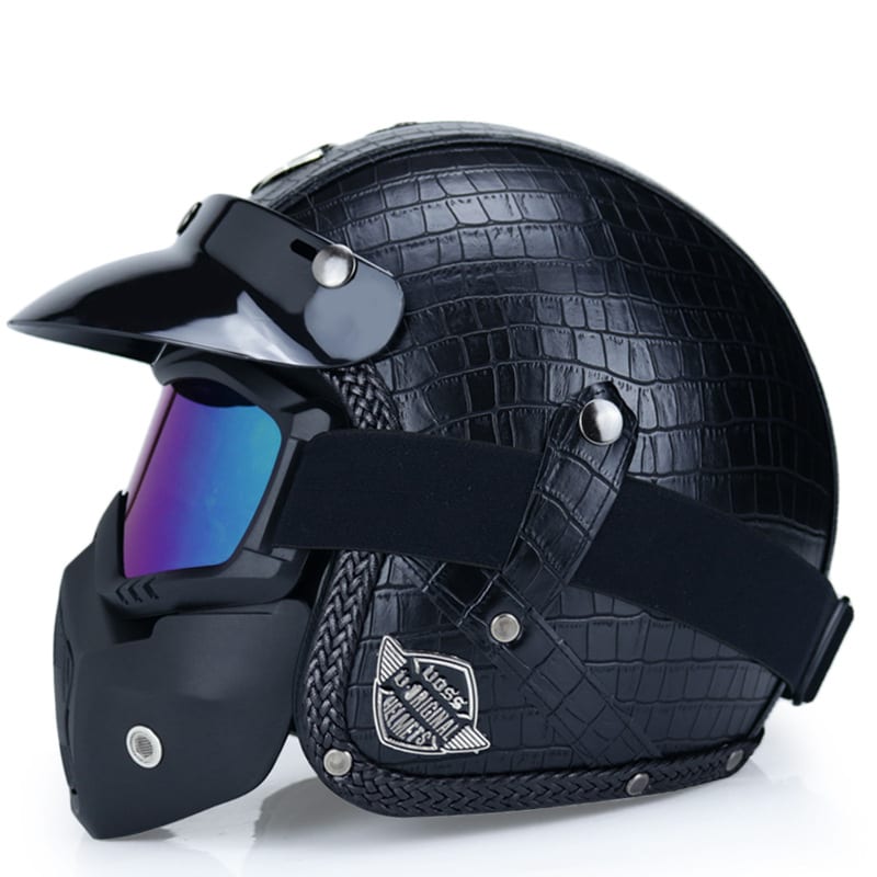 Retro Motorcycle Helmet Male Motorcycle view 3