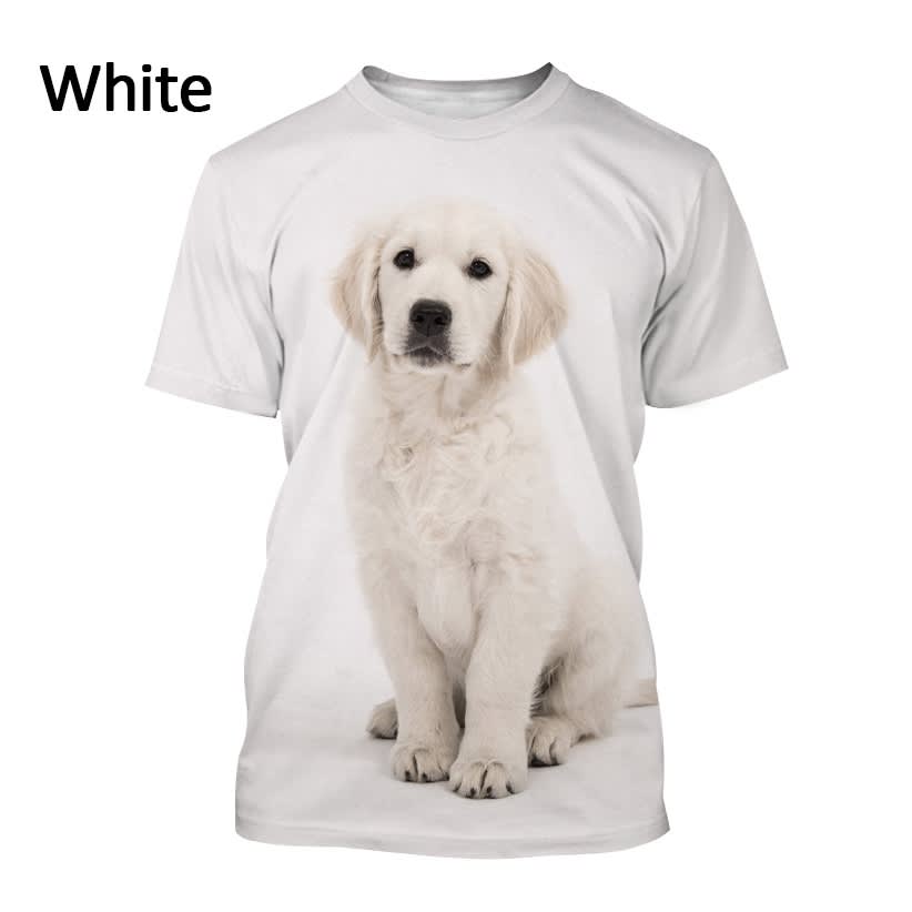 Men's And Women's Casual Golden Retriever 3D Printing T-shirt Fashion Short Sleeve view 4