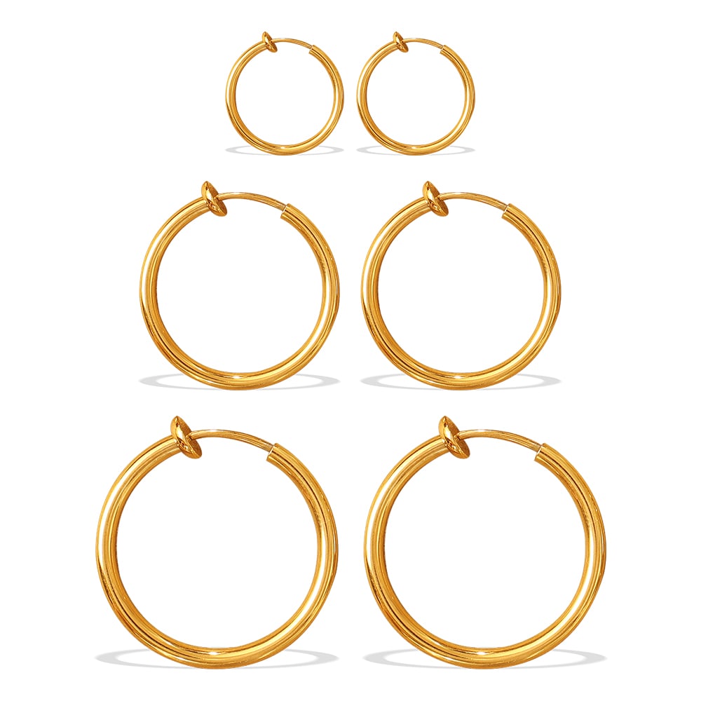 Retro Minimalist Geometric Round Earrings, Versatile And Unique Smooth Round Ear Cuffs view 6