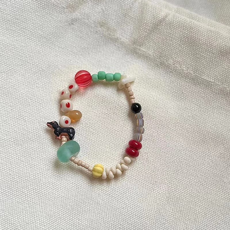 Colorful Dopamine Bead Cute Sausage Dog Bracelet With Niche Appeal view 4