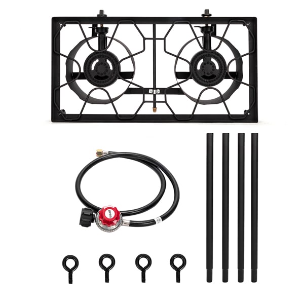 Rectangular Double Eyed Four Legged Gas Burner view 7