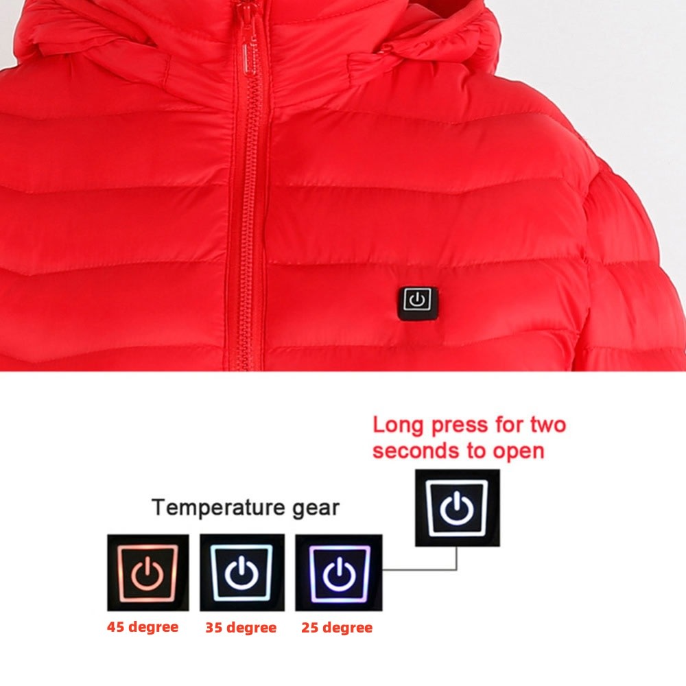 Winter Heated Jacket USB Electric Cotton Coat Zip-up Heater Thermal Clothing Heating Vest For Men view 6