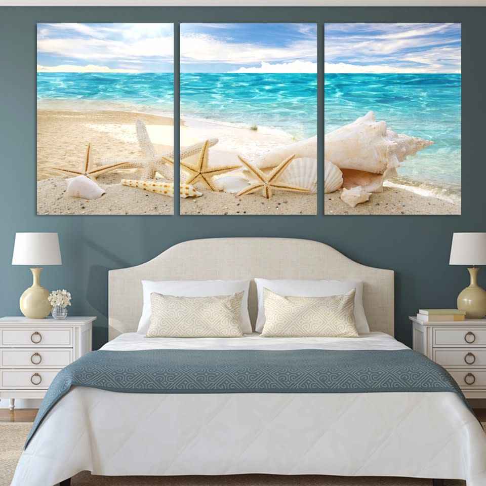 Micro Spray Home Living Room Triple Starfish Oil Painting view 2
