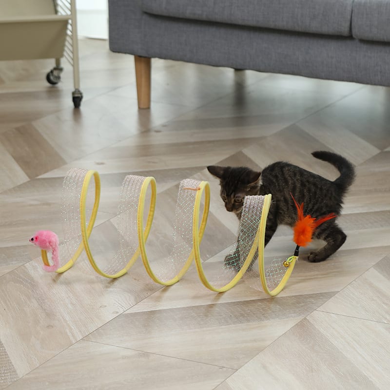 Cat Pets Toys Mouse Shape Balls Foldable Cat Kitten Play Tunnel Funny Cat Stick Mouse Supplies Simulation Mouse Pet Accessories view 4