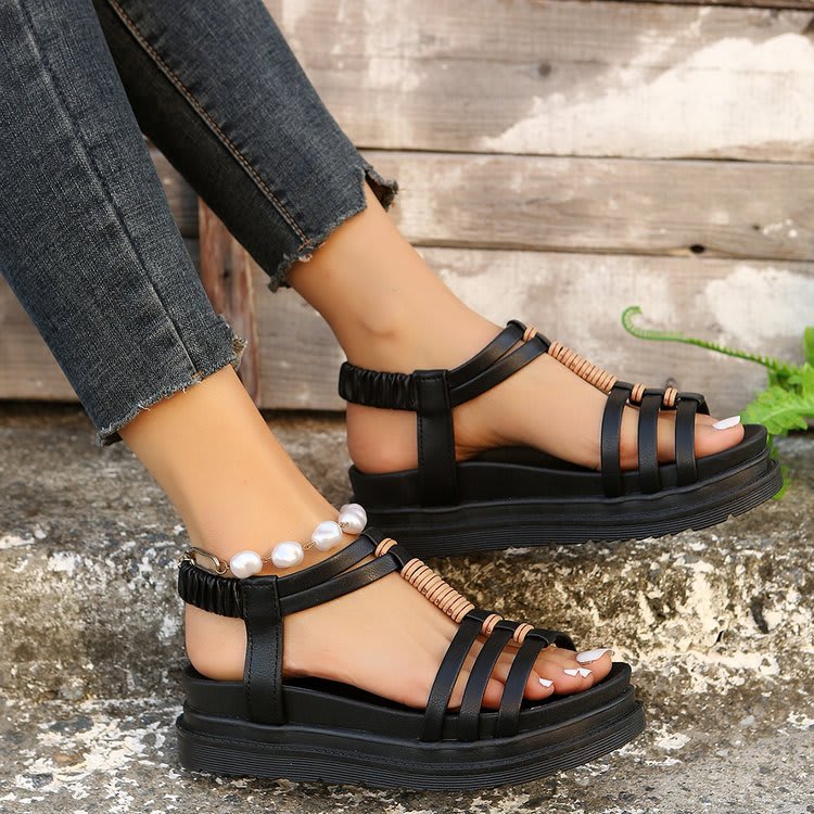 Women's Wedges Platform Sandals Summer Strap-design Beach Shoes view 5