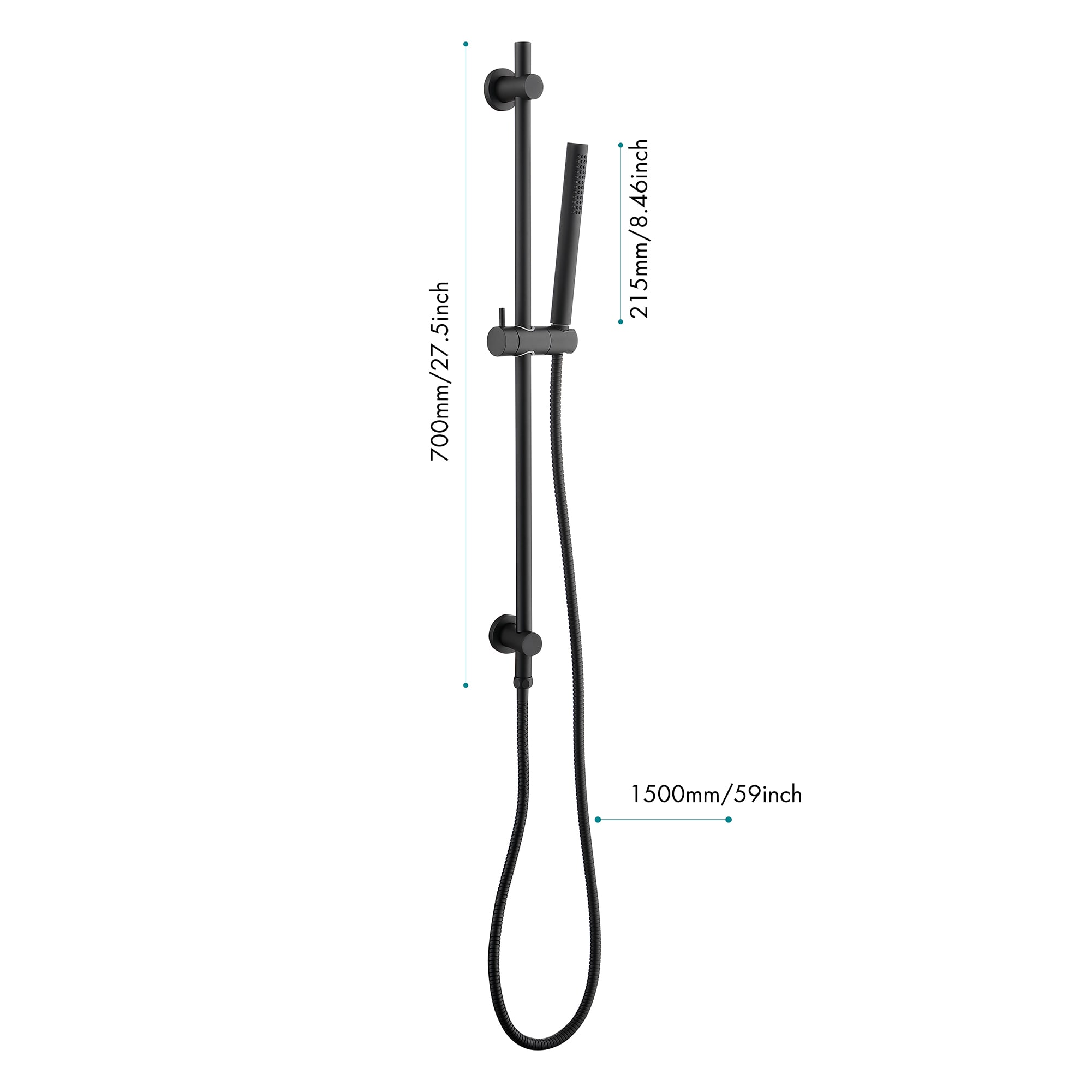 Environmentally Friendly Handheld Showerhead With 28 Inch Slide Bar And 59 Inch Hose view 7