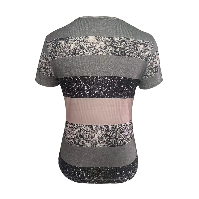 Women's Color Block Zipper T-Shirt, Casual Short Sleeve Summer Top view 26