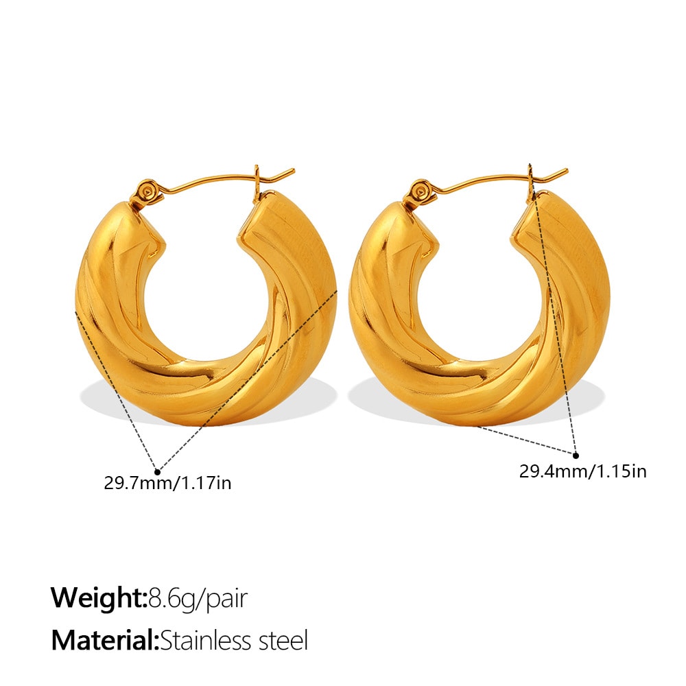 Personalized Minimalist Irregular Earrings, Stylish And Versatile Round U-shaped High-end Women's Earrings. view 3