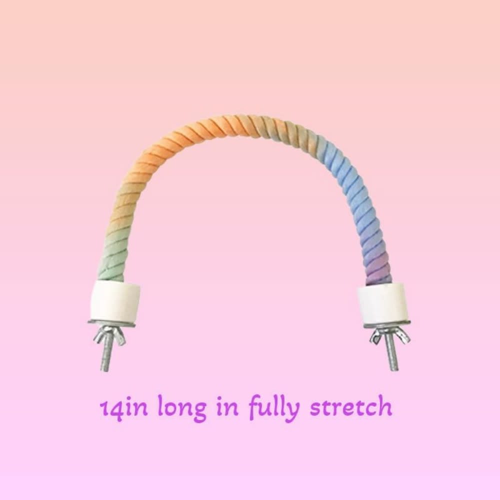 Gradient Colorful Bird Rope Perch Stand For Bird Cages Bendable Climbing Rope Cage Accessory Toy For Cockatiel Parakeet Sugar Glider view 5