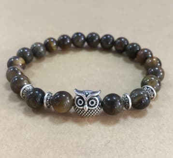 Natural Stone Owl Head Yoga Bracelet view 10