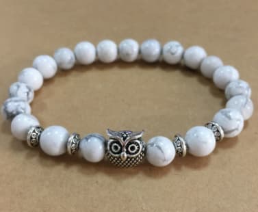 Natural Stone Owl Head Yoga Bracelet view 21