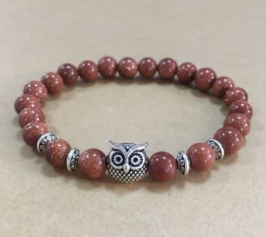 Natural Stone Owl Head Yoga Bracelet view 17
