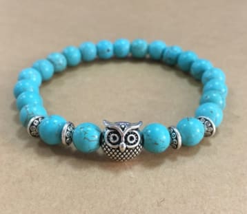 Natural Stone Owl Head Yoga Bracelet view 19