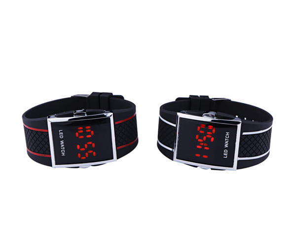 Men Women Casual Unisex White Black LED Digital Sports Wrist Watch Wristwatch Date Clock view 6