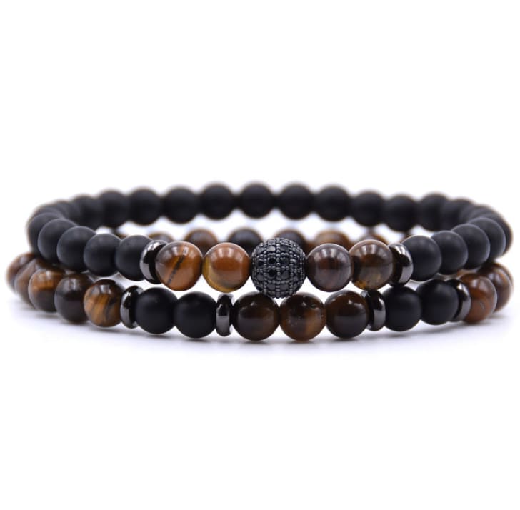 Micro-inlaid Zircon Nracelet 6mm Natural Stone Beaded Bracelet view 12