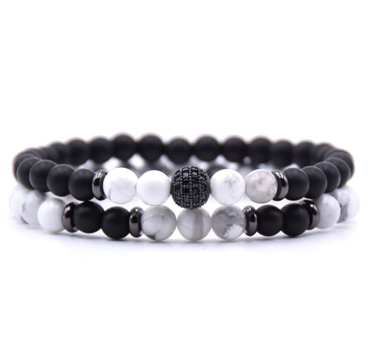 Micro-inlaid Zircon Nracelet 6mm Natural Stone Beaded Bracelet view 18