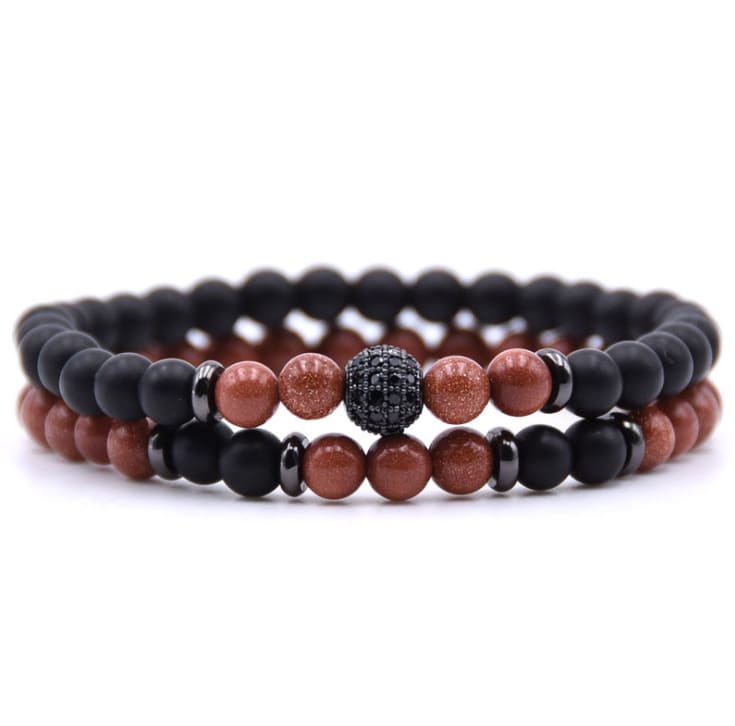 Micro-inlaid Zircon Nracelet 6mm Natural Stone Beaded Bracelet view 14