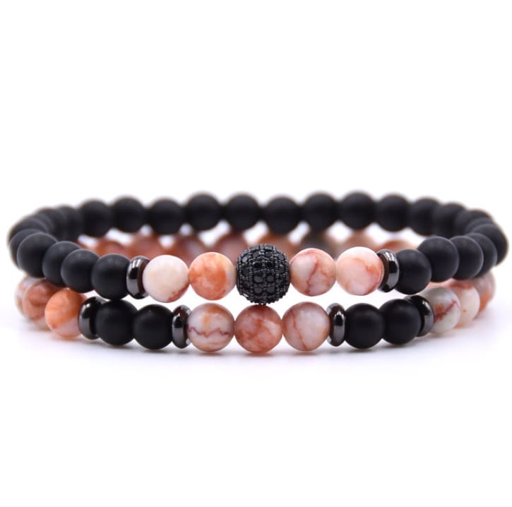 Micro-inlaid Zircon Nracelet 6mm Natural Stone Beaded Bracelet view 11