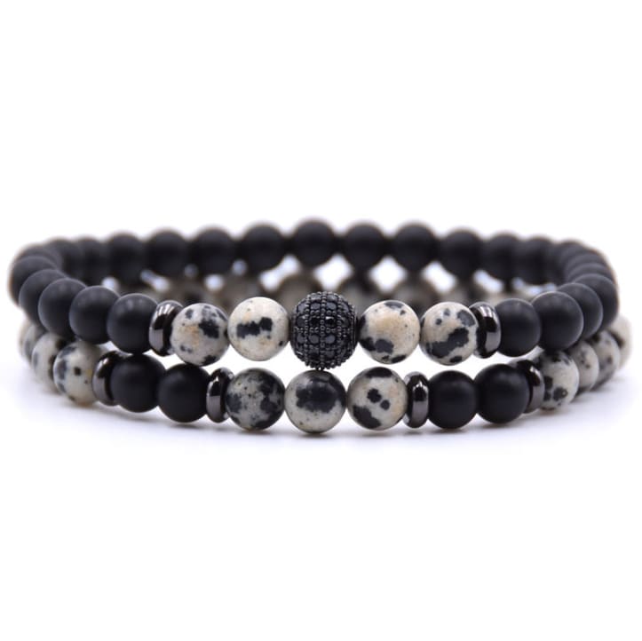 Micro-inlaid Zircon Nracelet 6mm Natural Stone Beaded Bracelet view 9