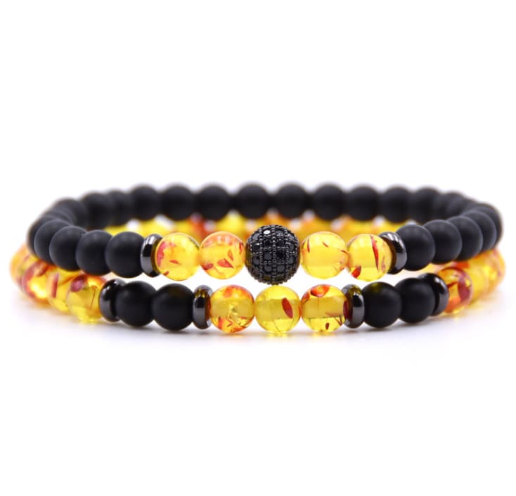 Micro-inlaid Zircon Nracelet 6mm Natural Stone Beaded Bracelet view 3