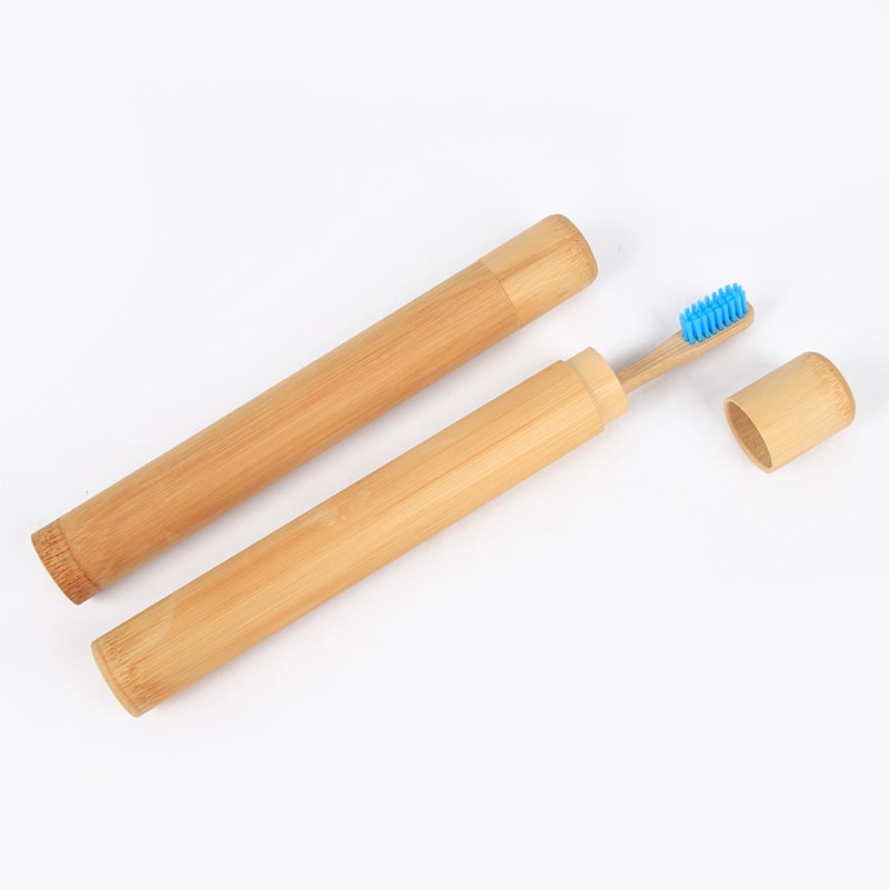 Bamboo Toothbrush Novelty Wooden Teeth Brush soft-bristle Bamboo Fibre Wooden Handle Bamboo Tube Charcoal Set view 2