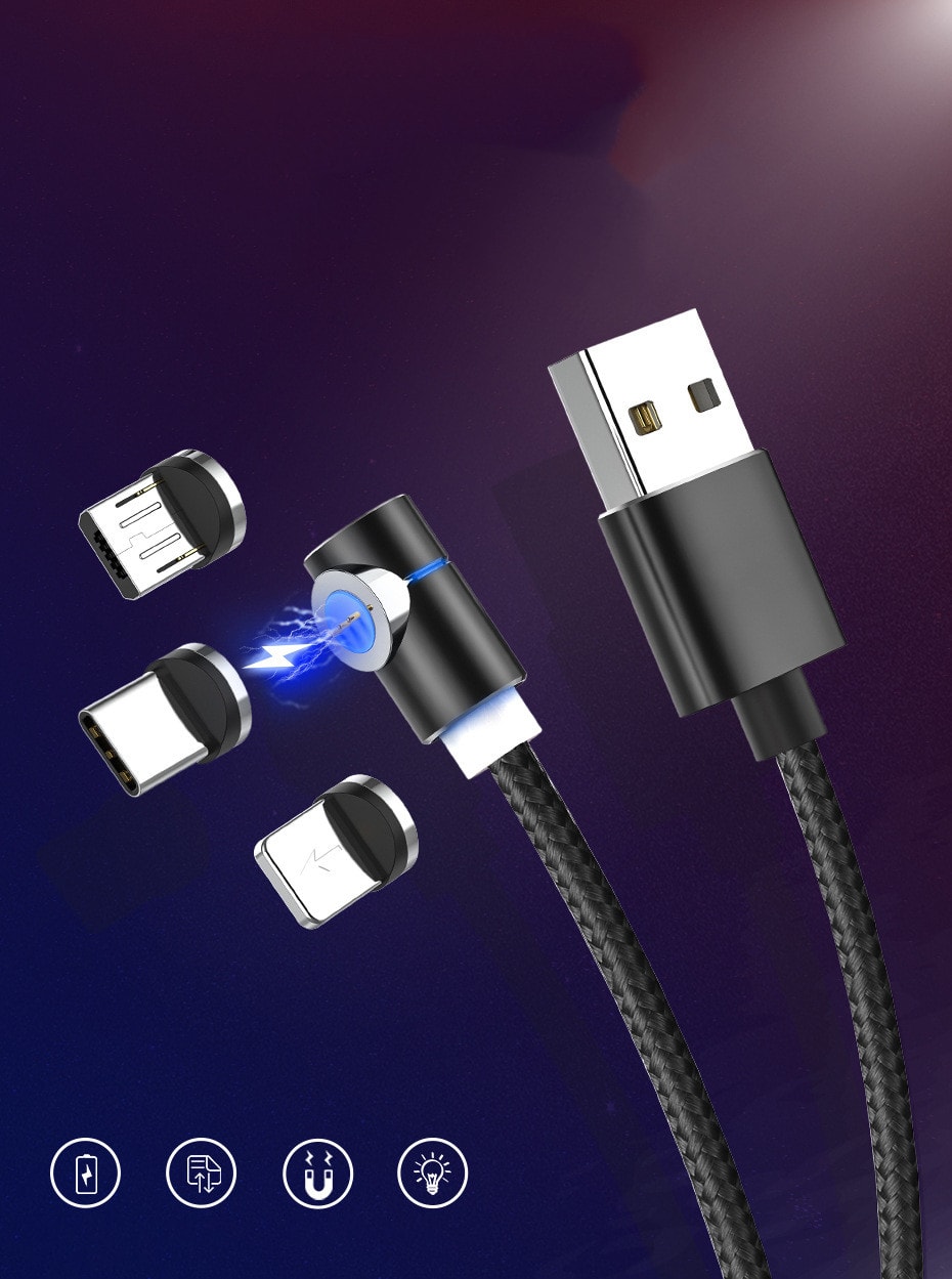 Magnetic Cable LED Magnet Charger Cable USB Cable & USB Type-C USB C view 18